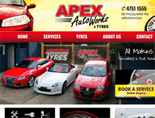 Tablet Screenshot of apexautoworks.com.au